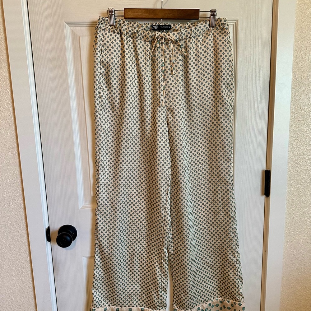 Zara Silk Wide-Leg Pants